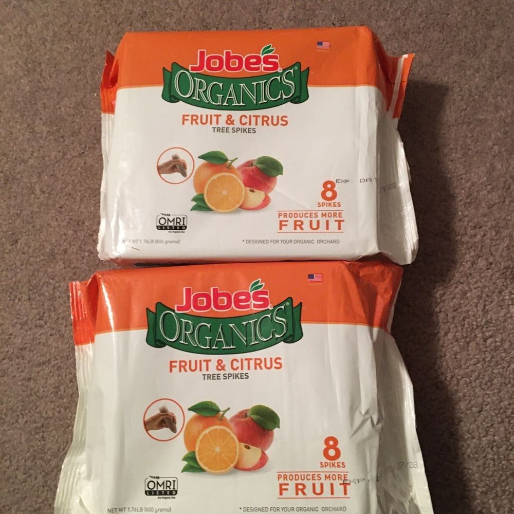 2 Jobes Organics Fruit & Citrus Tree Spikes 16 Total